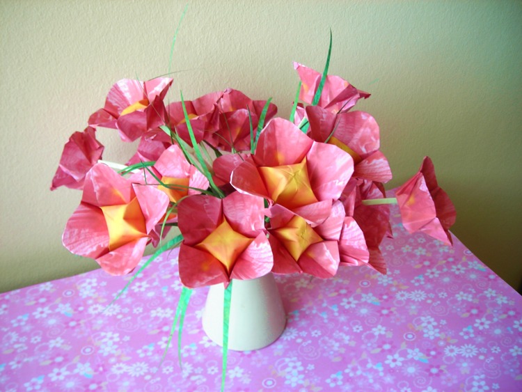 Origami bloemen