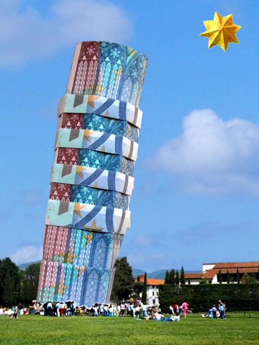 origami tower of pisa