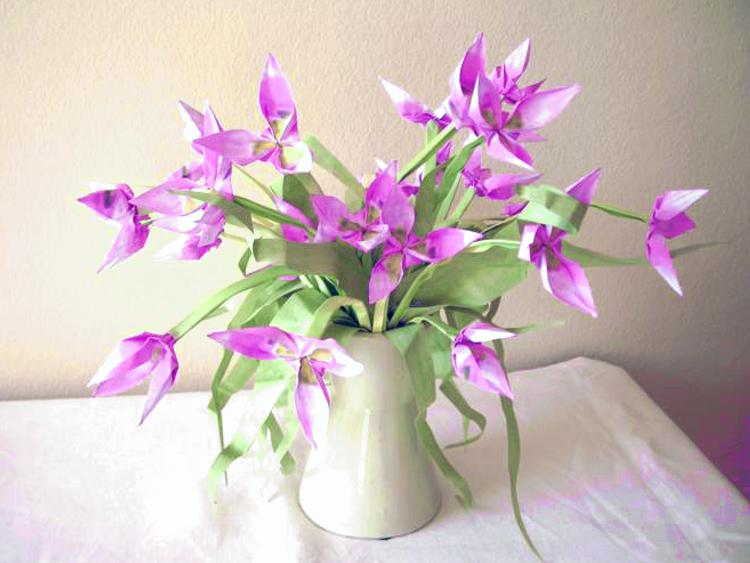 Roze Origami Bloemen Roze Origami Bloemen