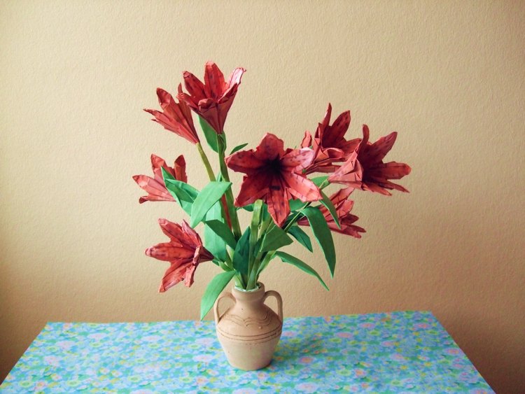 Origami tiger lilies