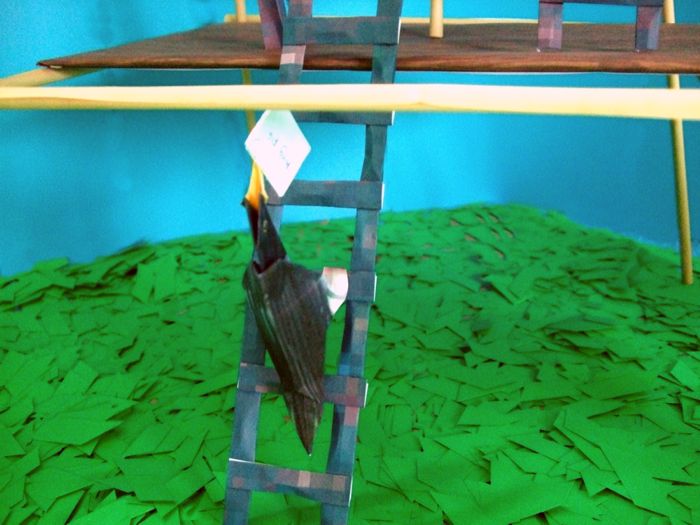 bird climbing a kirigami tower bird climbing a kirigami tower