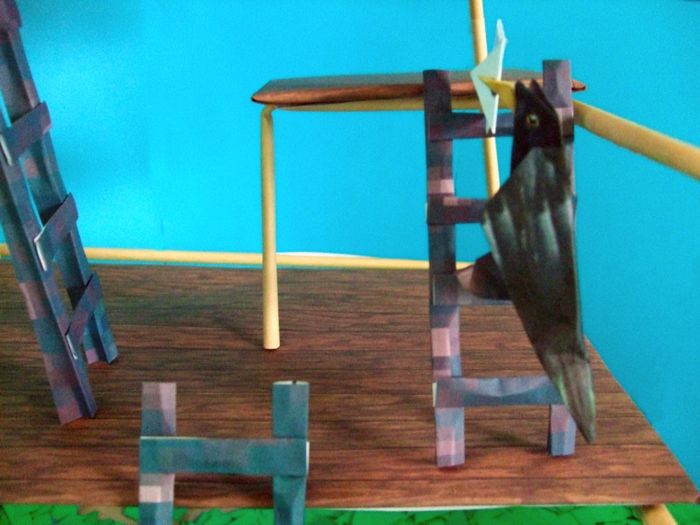 bird on a kirigami ladder bird on a kirigami ladder