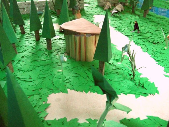 uitzicht op een filmset van een bos uitzicht op een filmset van een bos