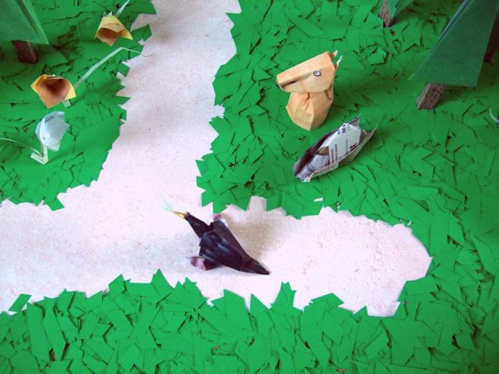bovenaanzicht van een bos van papier