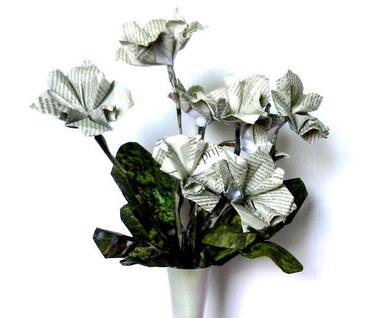 Newspaper flowers