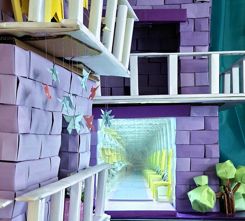 Paper dollhouse castle