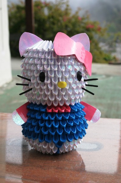 3d origami hello kitty model