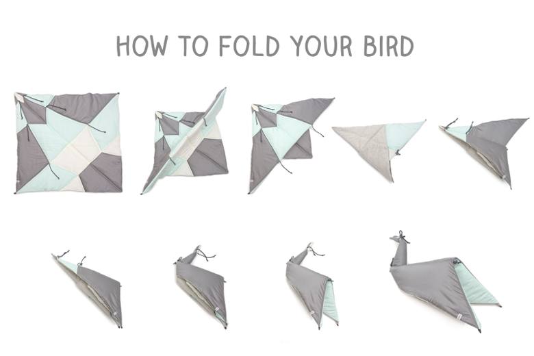 Fold a blanket into a bird