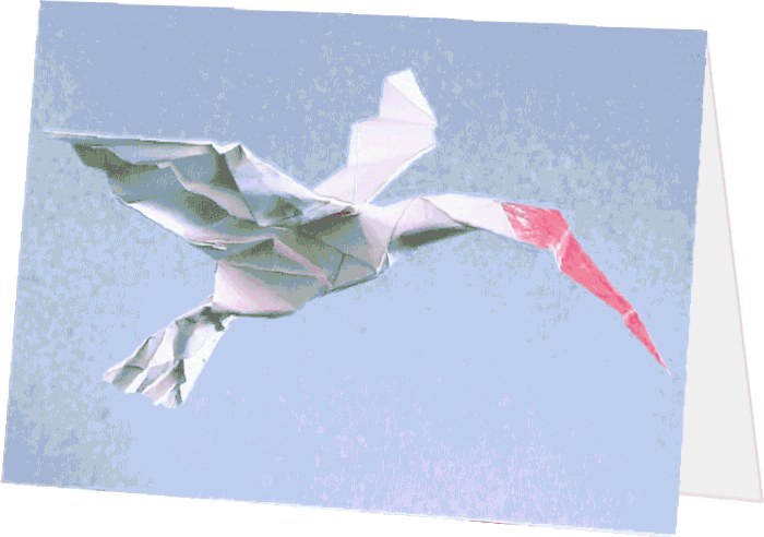 Origami bird card