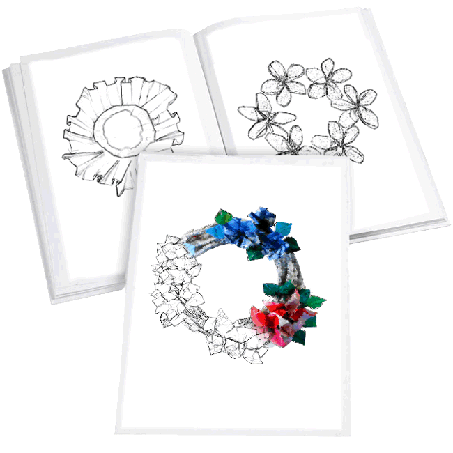 Flowers coloring book