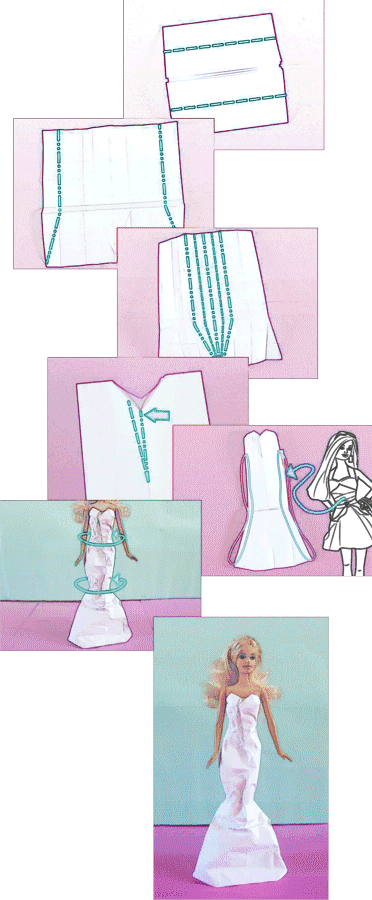 Origami jurk vouwen Origami jurk vouwen
