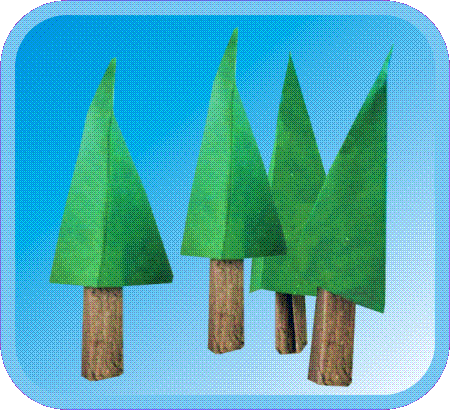 Dingen uit de natuur maken Origami boompjes