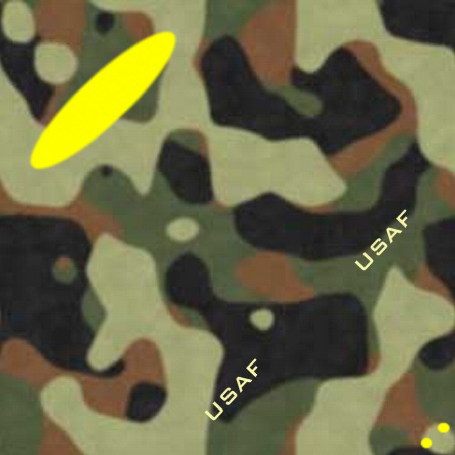 camouflagepatroon voor een vliegtuigje van papier, b
