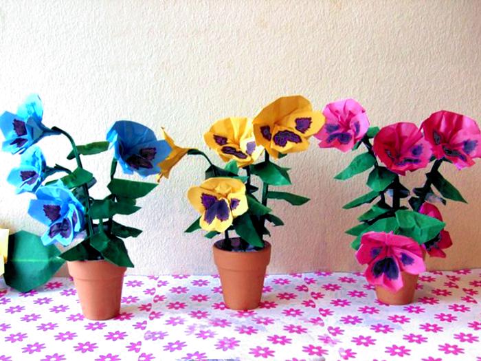 Origami Pansies