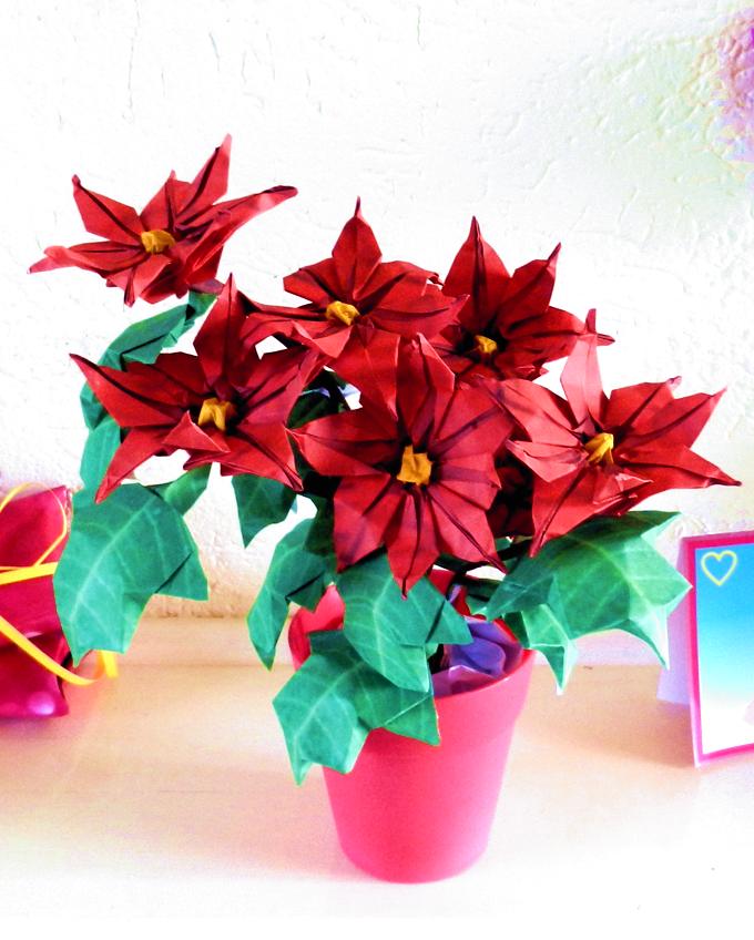 Kerstster plant van papier Kerstster plant van papier