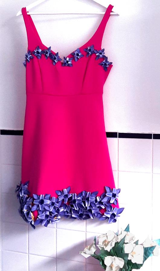 Jurk met Origami bloemen