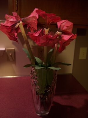 beautiful red origami amaryllis