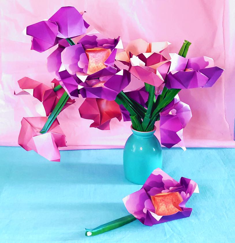 Origami Puff Flowers