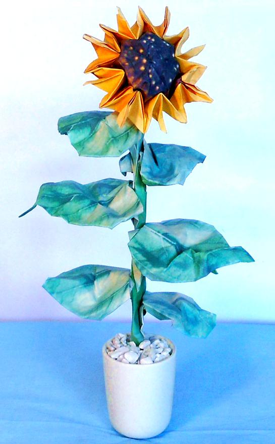 Origami Zonnebloem Origami Zonnebloem