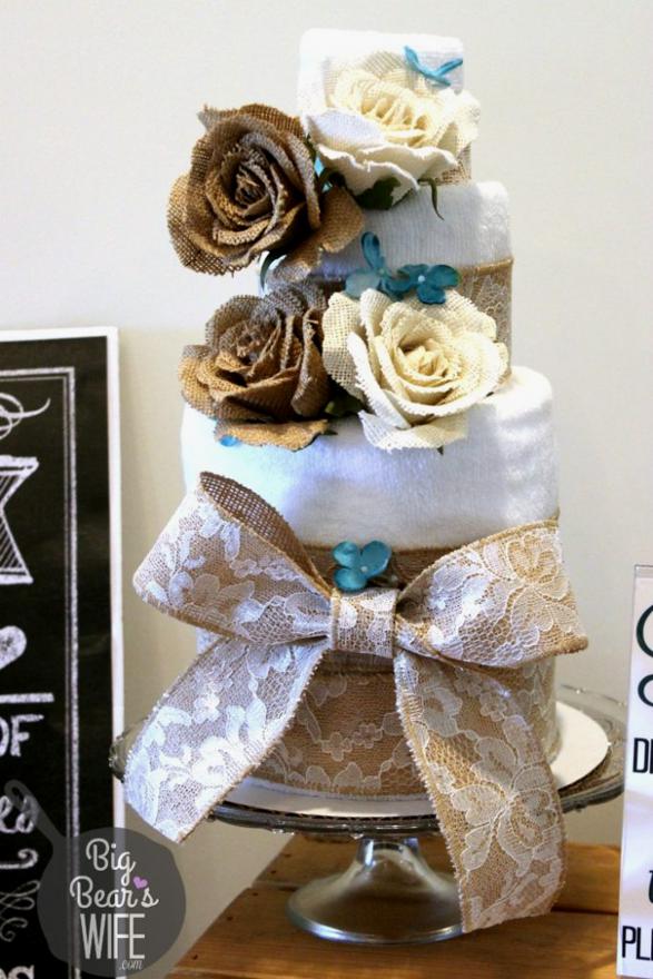 Towel Bridal Shower Cake