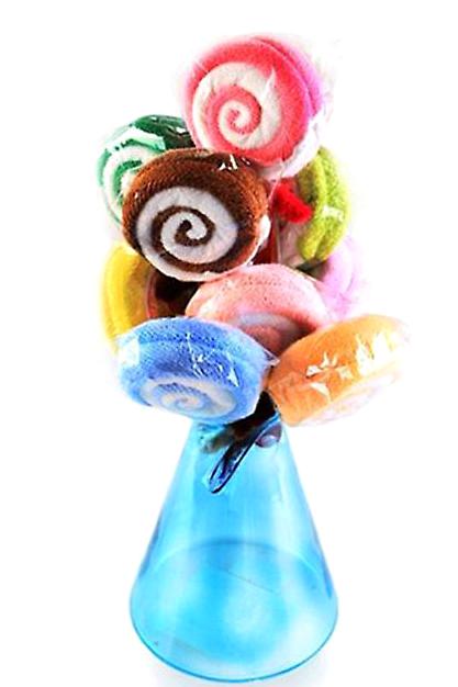 Washcloth lollipops