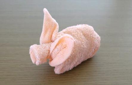 Washcloth Origami Pig