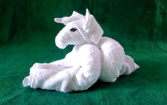 Towel Origami Unicorn