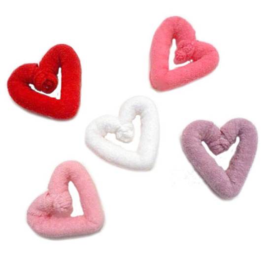 Washcloth origami hearts