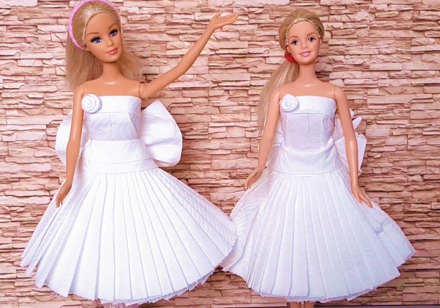 Toilet paper Barbie Dresses