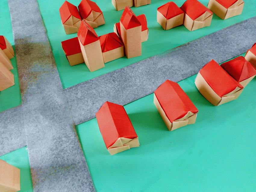 Origami block town