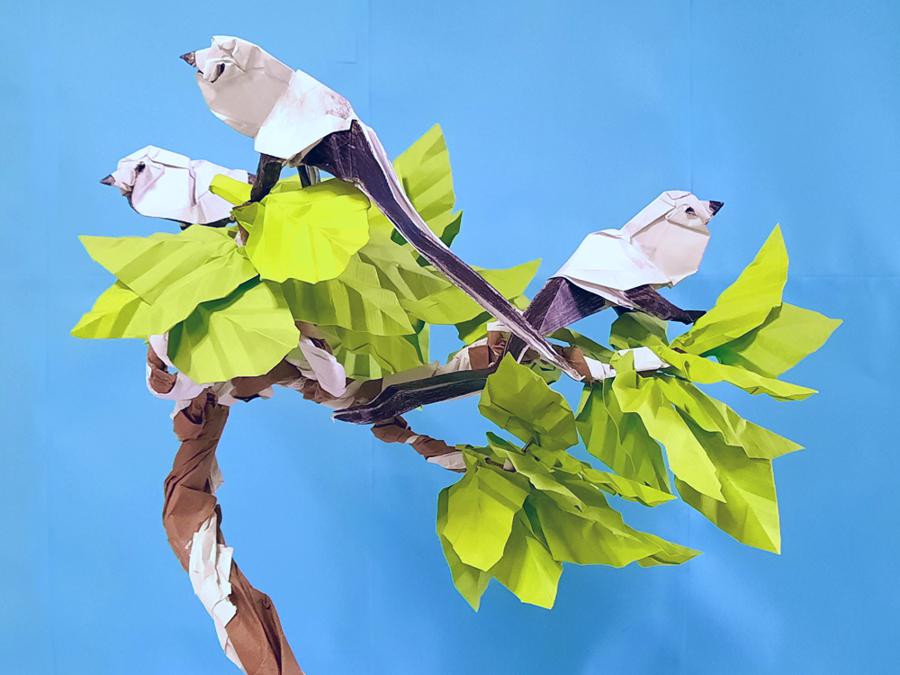 Origami Birds in a Tree