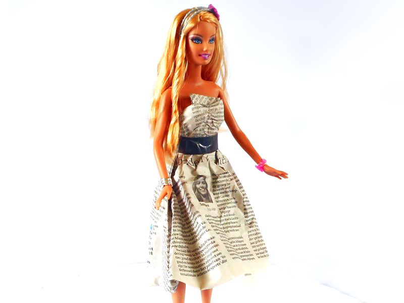 Origami newspaper dolls dress