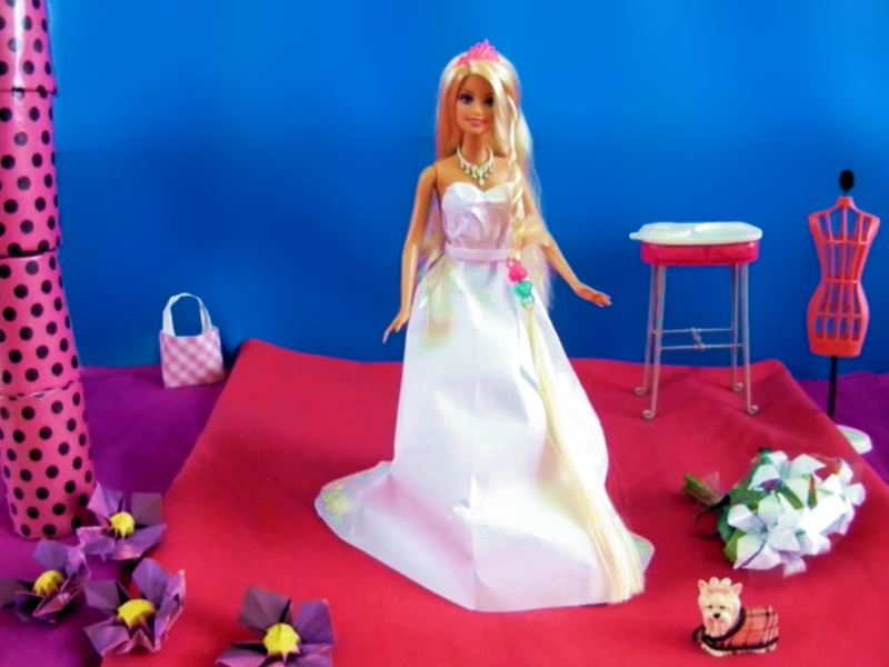 Origami Barbie Wedding Dress