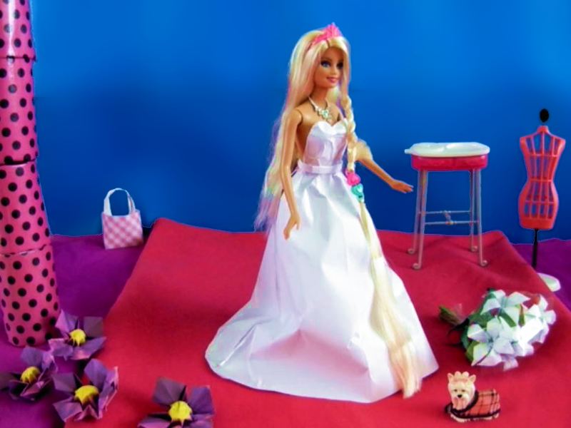 Origami Barbie Wedding Dress