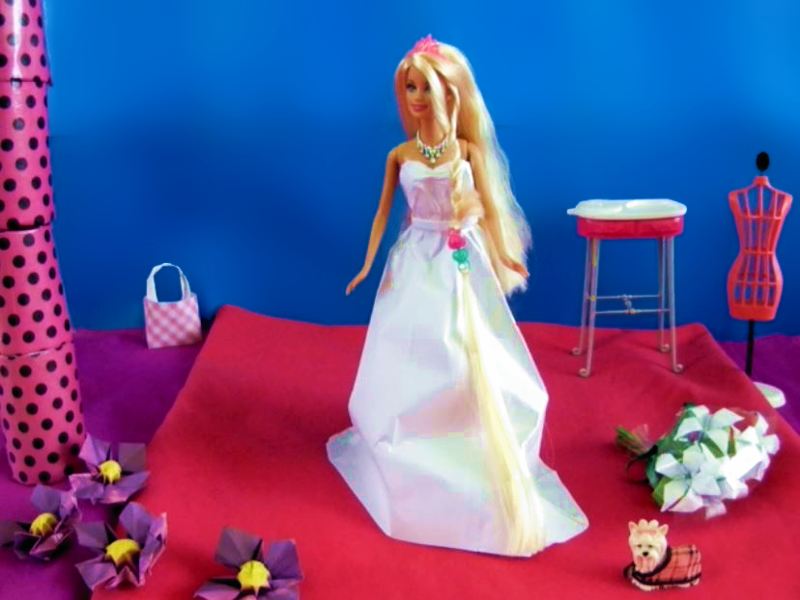 Origami Barbie Wedding Dress