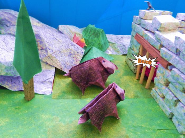 origami wild Boars