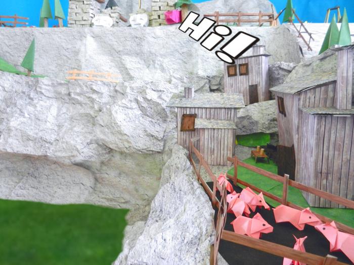 varkentjes in een bergdorpje