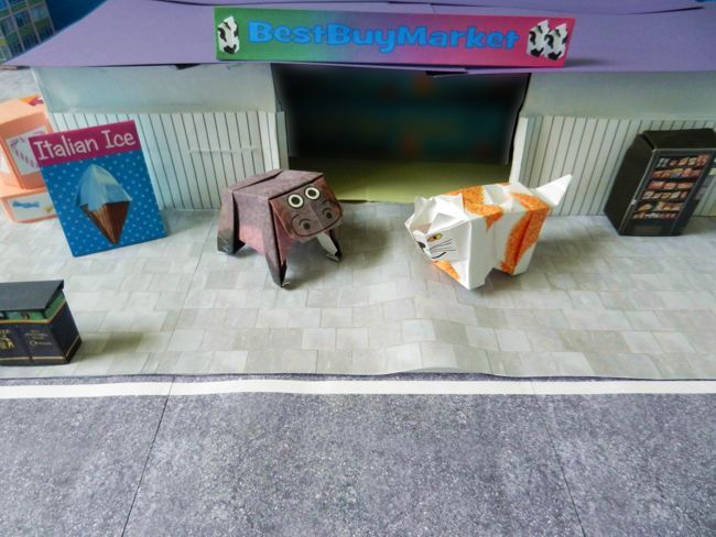 origami poes en een nijlpaard origami poes en een nijlpaard