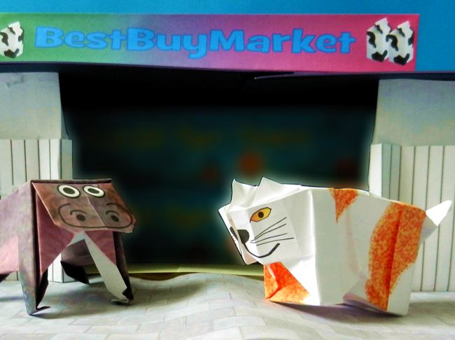 zelfgemaakte poes en nijlpaard van papier zelfgemaakte poes en nijlpaard van papier