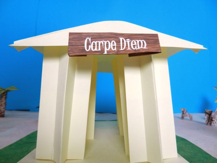 bord met carpe diem erop bord met carpe diem erop