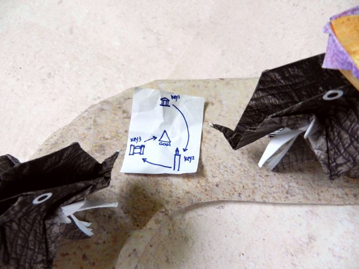 interactief spel met een schat verborgen in de woestijn