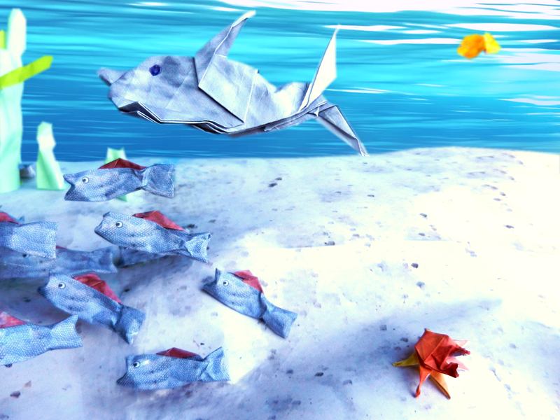 Origami ocean animals