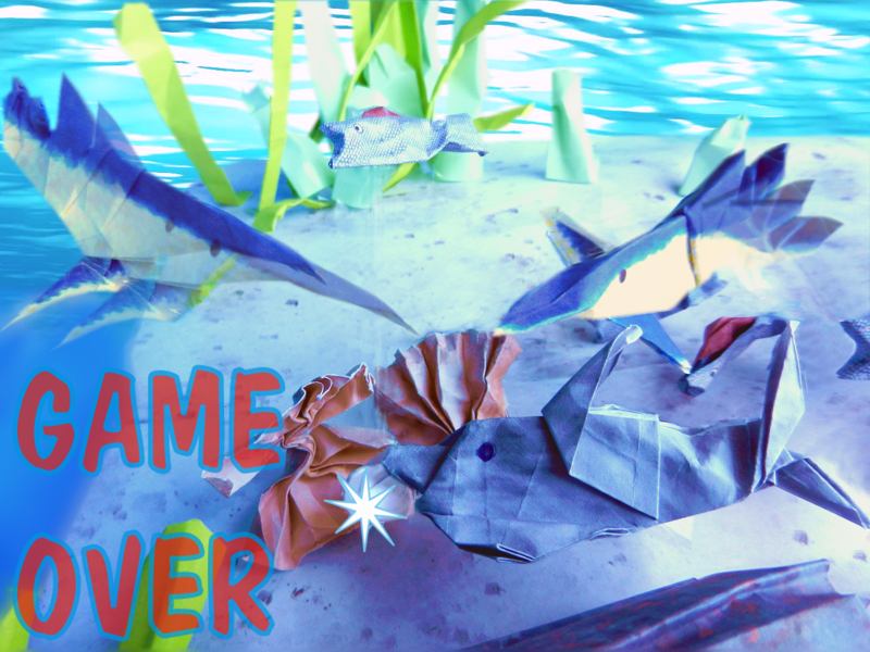 Origami underwater game