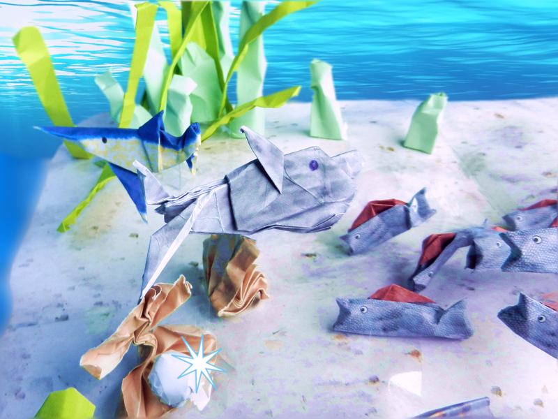 Origami ocean animals