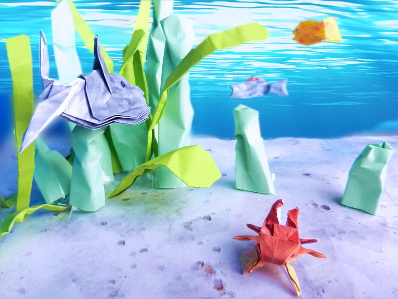 Origami sea creatures