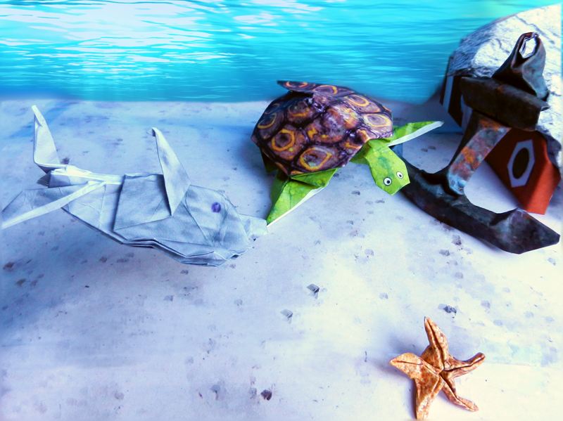 Origami onderwaterspel