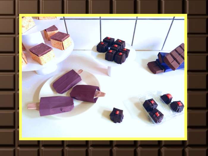 Origami chocolate candy