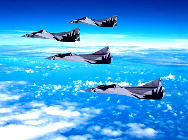 Origami Fighter Jets in formation flight