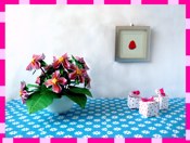 legpuzzel van roze bloemen en ander leuk kawaii spul