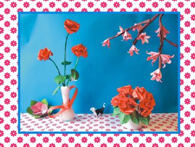 Kawaii origami roses